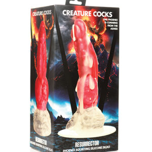 Shop Creature Cocks Resurrector Phoenix Squirting Silicone Dildo - Red/White online