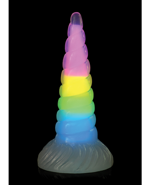 Creature Cocks Uni Glow in the Dark Silicone Dildo - Rainbow for sale