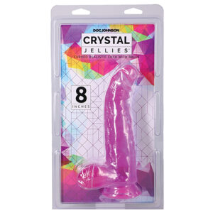 Shop Crystal Jellies 8" Curved Realistic Cock w/Balls - Purple online