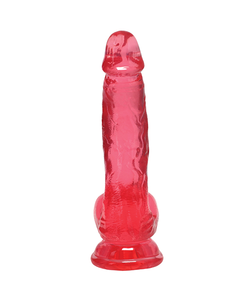 Buy Crystal Jellies Crystal Jellies Curved 7" Realistic Cock w/Balls - Pink