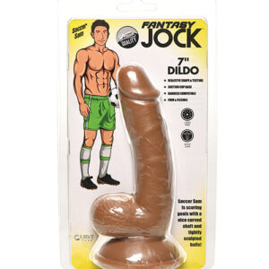 Shop Curve Toys Fantasy Jock Soccer Sam 7" Dildo w/Balls - Dark online