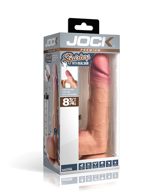 Shop Curve Toys Jock Real Skin 8.75" Ejaculating Silicone Dildo w/Balls online
