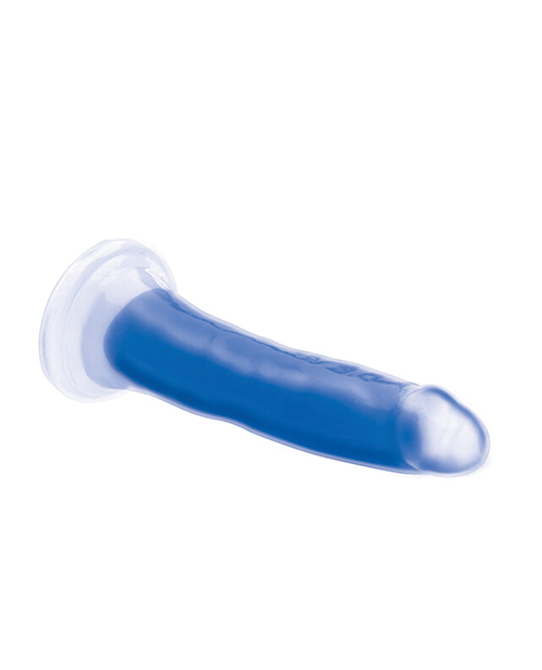 Buy Lollicock Curve Toys Lollicock 7" Glow In The Dark Silicone Dildo - Blue