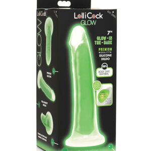 Shop Curve Toys Lollicock 7" Glow In The Dark Silicone Dildo - Green online