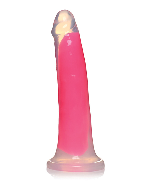 Curve Toys Lollicock 7" Glow In The Dark Silicone Dildo - Pink for sale