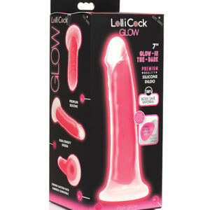 Shop Curve Toys Lollicock 7" Glow In The Dark Silicone Dildo - Pink online