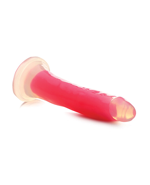 Buy Lollicock Curve Toys Lollicock 7" Glow In The Dark Silicone Dildo - Pink
