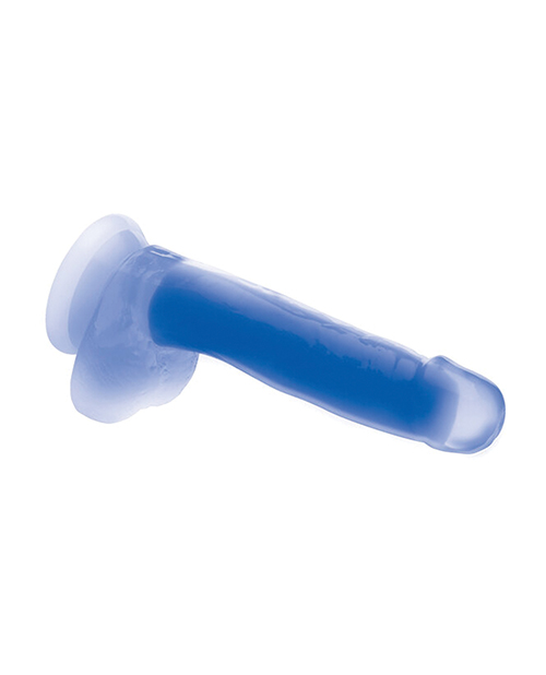 Buy Lollicock Curve Toys Lollicock 7" Glow In The Dark Silicone Dildo w/Balls - Blue