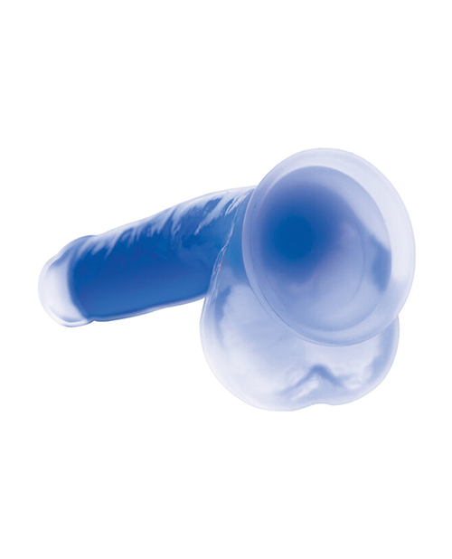 Shop Curve Toys Lollicock 7" Glow In The Dark Silicone Dildo w/Balls - Blue