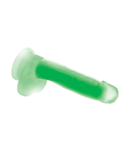 Buy Lollicock Curve Toys Lollicock 7" Glow In The Dark Silicone Dildo w/Balls - Green