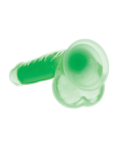 Shop Curve Toys Lollicock 7" Glow In The Dark Silicone Dildo w/Balls - Green