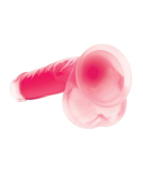 Shop Curve Toys Lollicock 7" Glow In The Dark Silicone Dildo w/Balls - Pink
