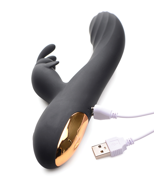 Shop Curve Toys Power Bunnies Cuddles 10x Silicone Rabbit Vibrator - Black