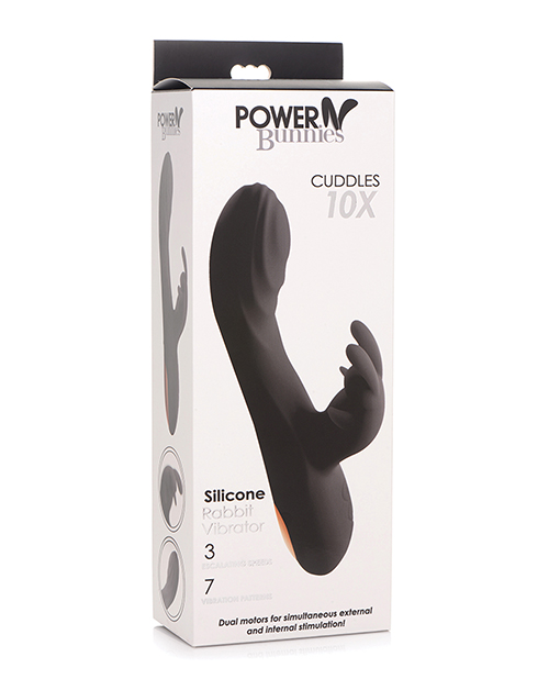 Shop Curve Toys Power Bunnies Cuddles 10x Silicone Rabbit Vibrator - Black online