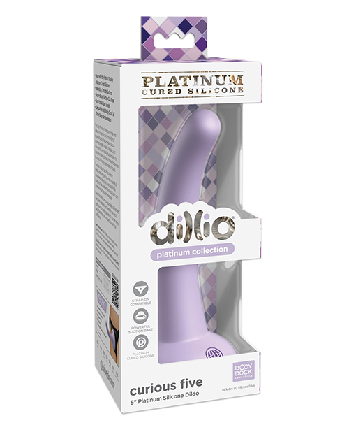 Shop Dillio Platinum 5" Curious Five Silicone Dildo - Purple online
