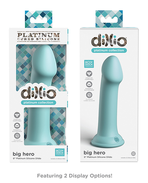 Shop Dillio Platinum 6" Big Hero Silicone Dildo - Teal