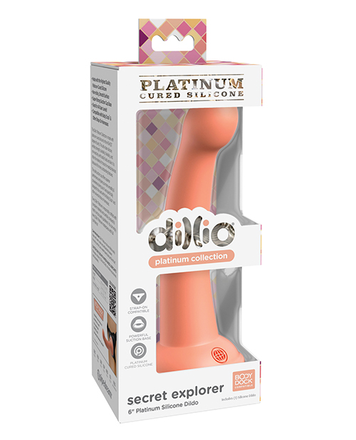 Shop Dillio Platinum 6" Secret Explorer Silicone Dildo - Peach online