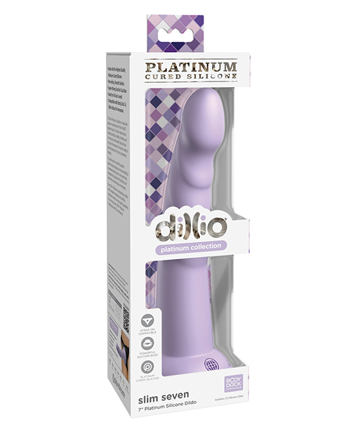 Shop Dillio Platinum 7" Slim Seven Silicone Dildo - Purple online