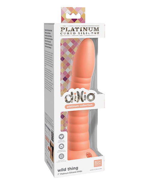 Shop Dillio Platinum 7" Wild Thing Silicone Dildo - Peach online