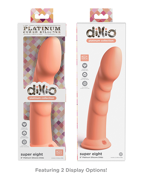 Buy Dillio Dillio Platinum 8" Super Eight Silicone Dildo - Peach