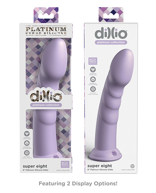 Shop Dillio Platinum 8" Super Eight Silicone Dildo - Purple