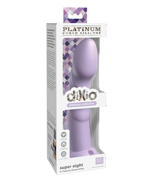 Shop Dillio Platinum 8" Super Eight Silicone Dildo - Purple online