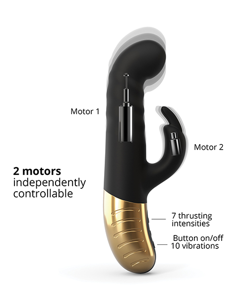 Shop Dorcel G-Stormer Thrusting G Spot Rabbit - Black/Gold