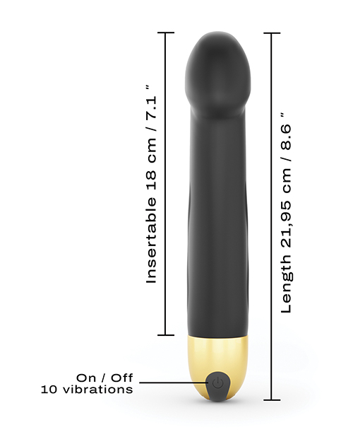 Shop Dorcel Real Vibration M 8.6" Rechargeable Vibrator 2.0 - Black/Gold