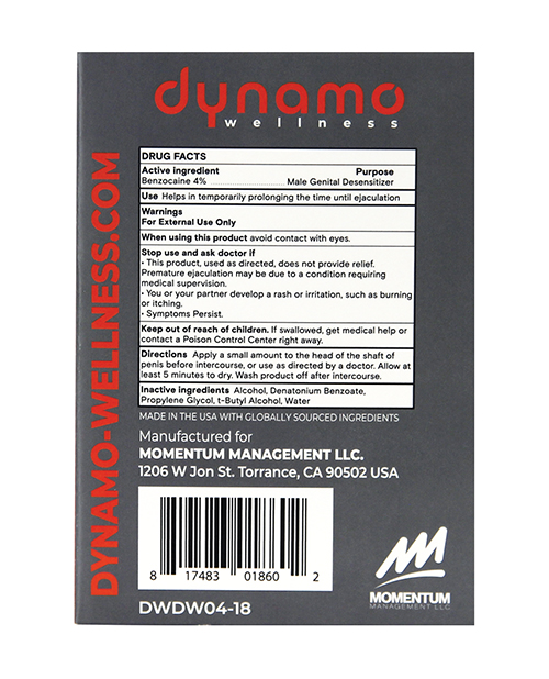 Order Dynamo Wellness Delay Wipe 4% - 18 Pack online