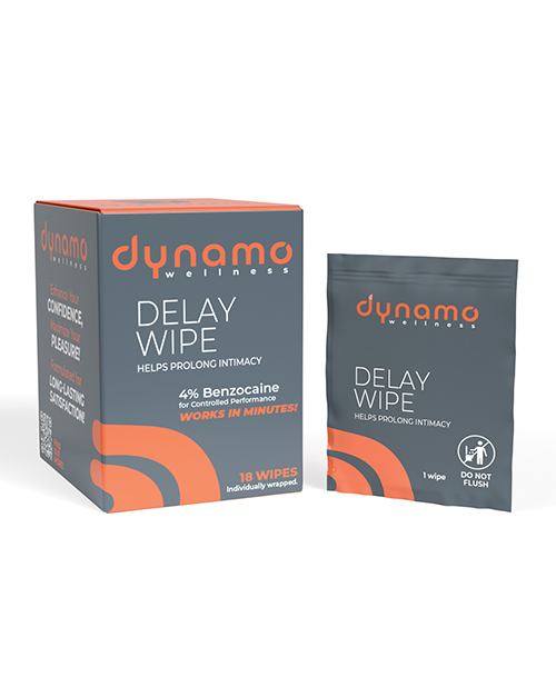 Shop Dynamo Wellness Delay Wipe 4% - 18 Pack online