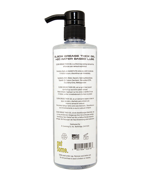 Order Elbow Grease H2O Classic/Thick Gel - 16 oz Pump online