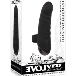 Shop Evolved Hooked on You Curved Finger Vibrator - Black online