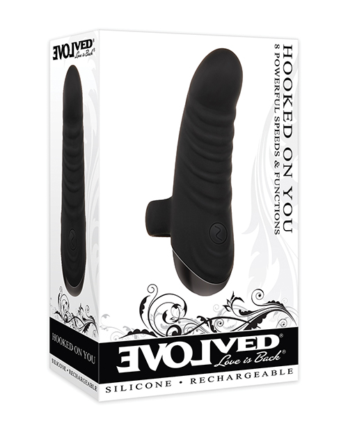 Shop Evolved Hooked on You Curved Finger Vibrator - Black online