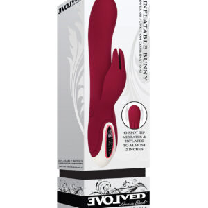 Shop Evolved Inflatable Bunny Dual Stim Rechargeable - Burgundy online