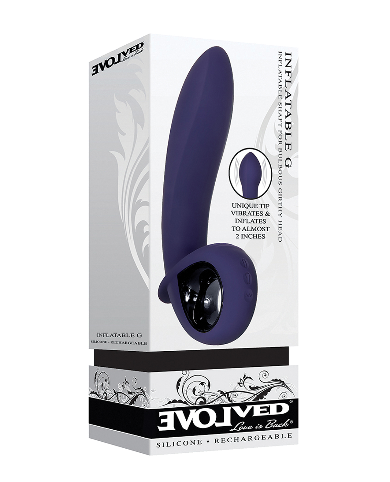 Shop Evolved Inflatable G Rechargeable Vibrator - Purple online