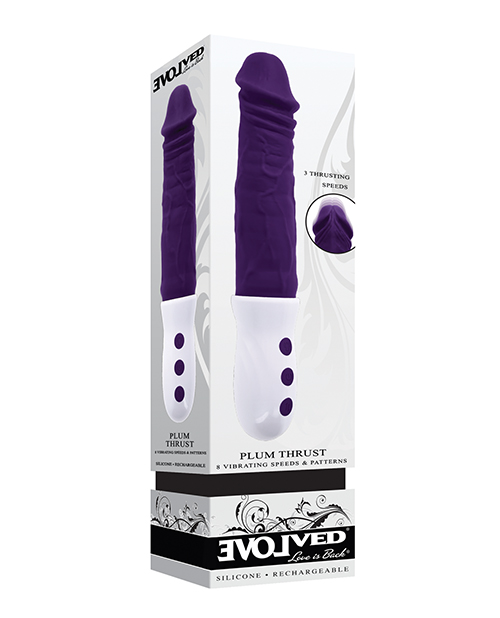 Shop Evolved Plum Thrust Realistic Shaft Vibrator - Purple online