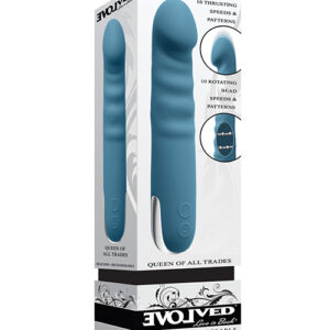 Shop Evolved Queen of All Trades Thrusting & Rotating Vibrator - Teal online