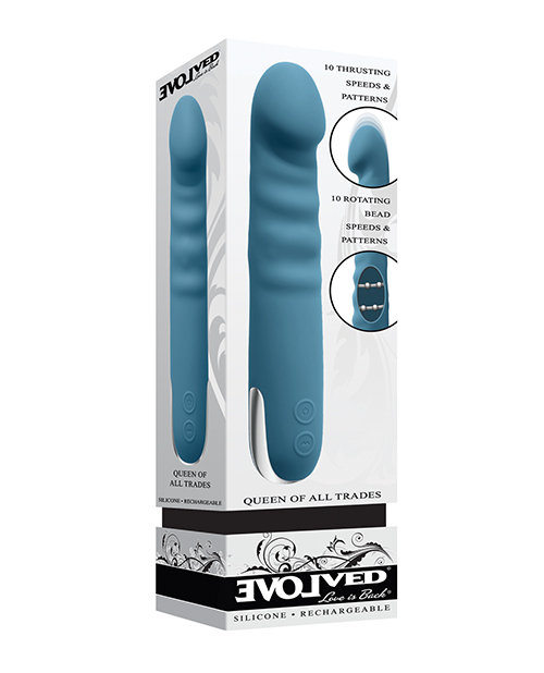 Shop Evolved Queen of All Trades Thrusting & Rotating Vibrator - Teal online