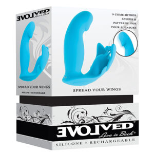 Shop Evolved Spread Your Wings Rabbit Vibrator - Blue online