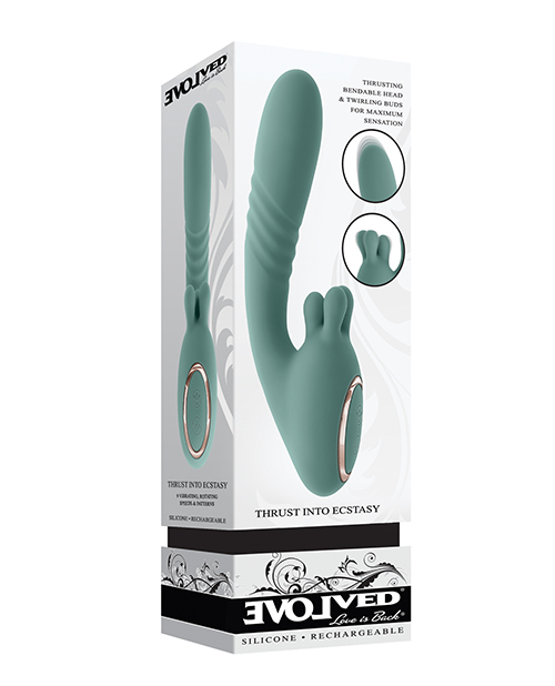 Shop Evolved Thrust into Ecstasy Thrusting Rabbit Vibrator - Mint online