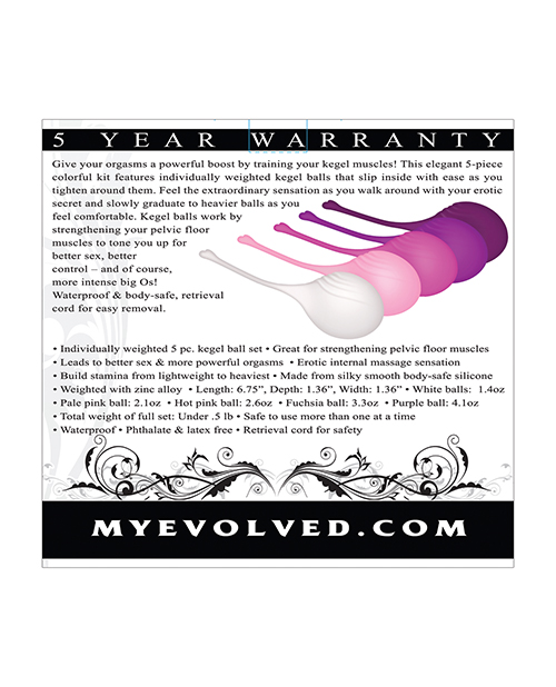 Order Evolved Tight & Delight 5 pc Weighted Kegel Ball Set - Assorted Colors online