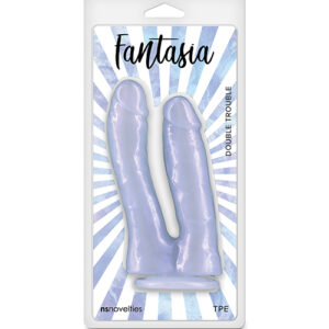 Shop Fantasia Double Trouble Dildo - Azure online