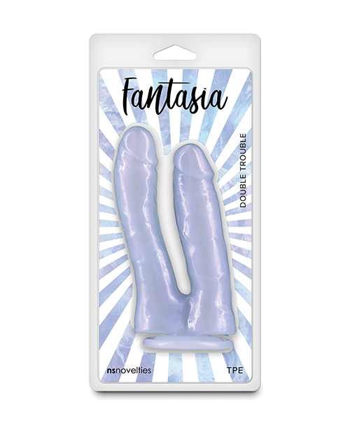 Shop Fantasia Double Trouble Dildo - Azure online
