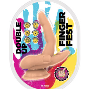 Shop Finger Fest Double Up Dildo - Flesh online