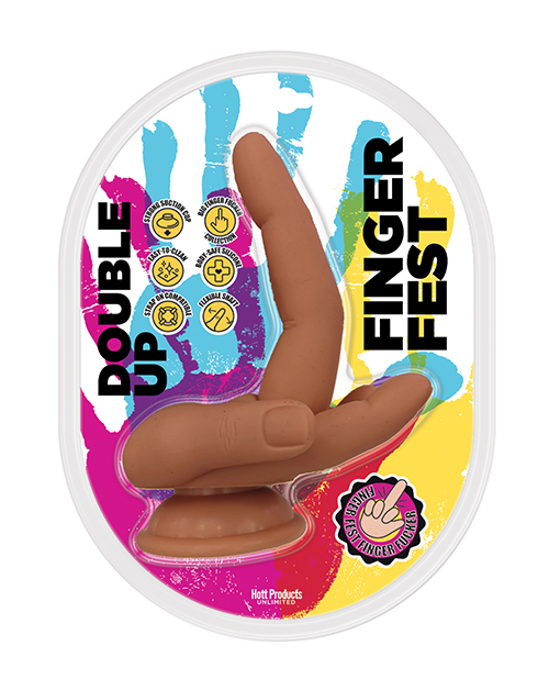 Shop Finger Fest Double Up Dildo - Tan online