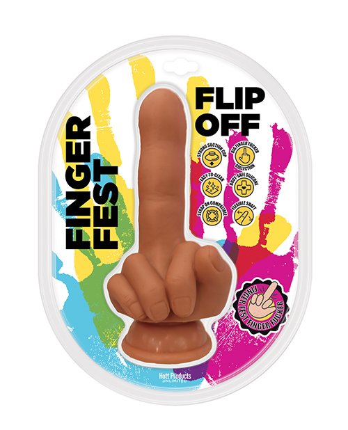 Shop Finger Fest Flip Off Dildo - Tan online