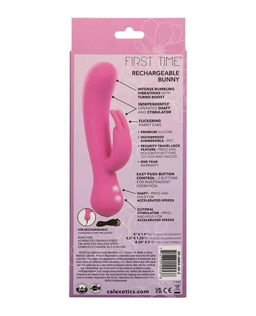 Buy First Time Rechargeable Rabbit Vibrator - Pink