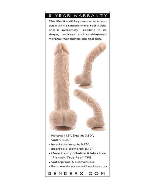 Buy Gender X Flexskin Poseable True Feel 10" Dildo - Light
