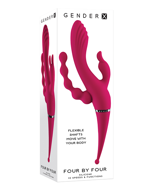 Shop Gender X Four by Four Vibrator - Burgundy online