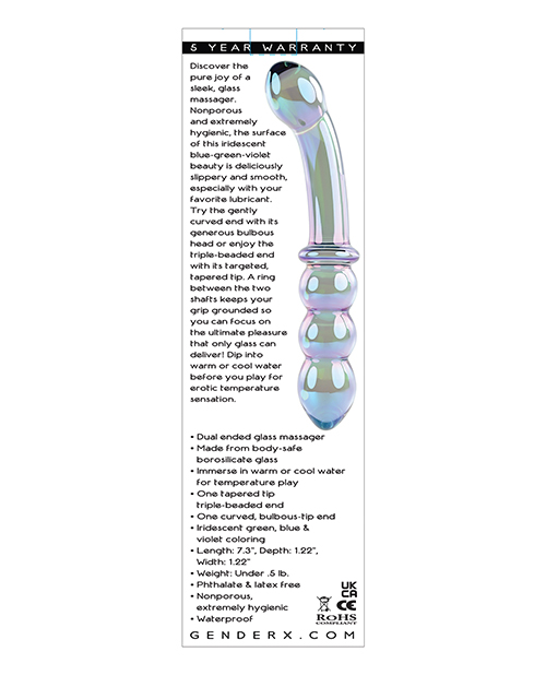 Order Gender X Lustrous Galaxy Wand Dual Ended Glass Massager - Green online